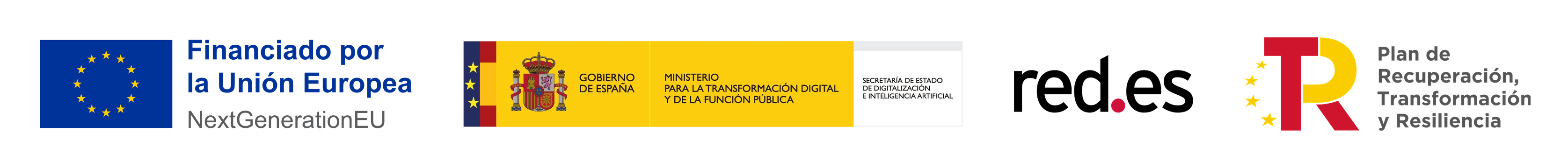 Funded by the European Union – NextGenerationEU · Government of Spain, Ministry for Digital Transformation and Civil Service · Red.es · Recovery, Transformation and Resilience Plan